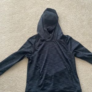 Black And Small White Striped Hoodie Athletic Material Size S